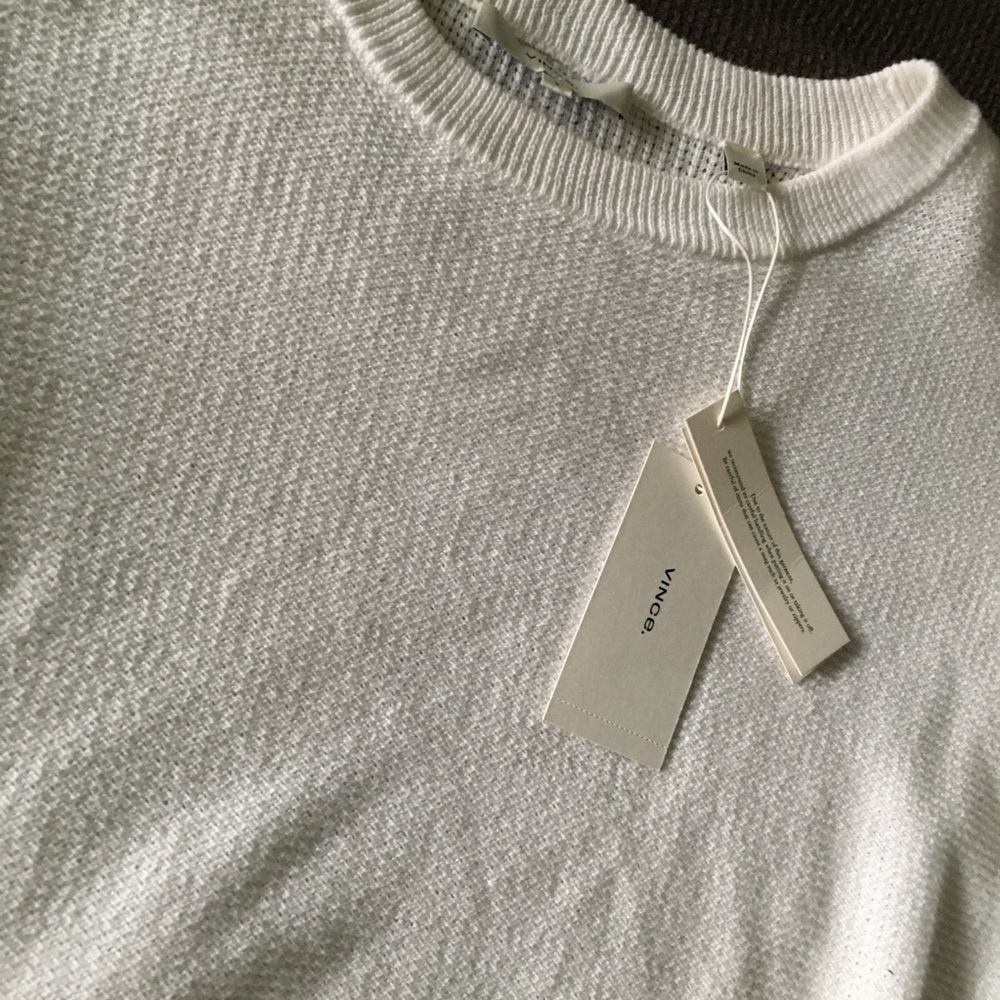 Vince crew neck white sweater small NWT